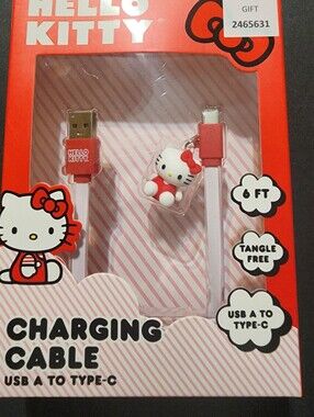 Sanrio Hello Kitty USB-A to Type-C Charging Cable | 6 FT (NIB)